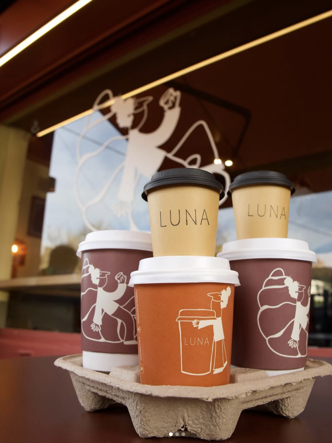 colourful coffee cups at luna coffee Dublin